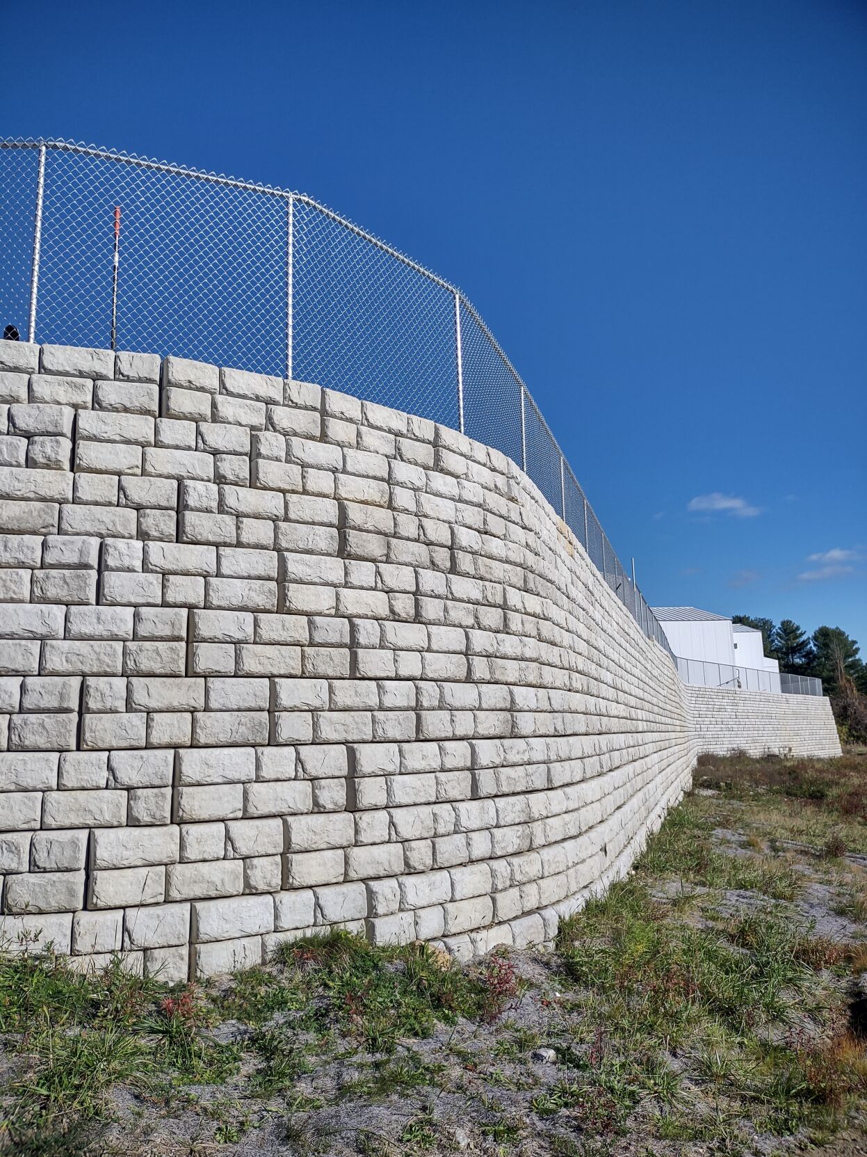 Retaining wall of the Green Theory Cultivation facility in Lee